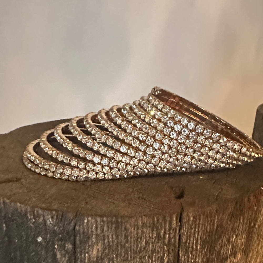 Elegant Silver Rhinestone Wrap Bracelet